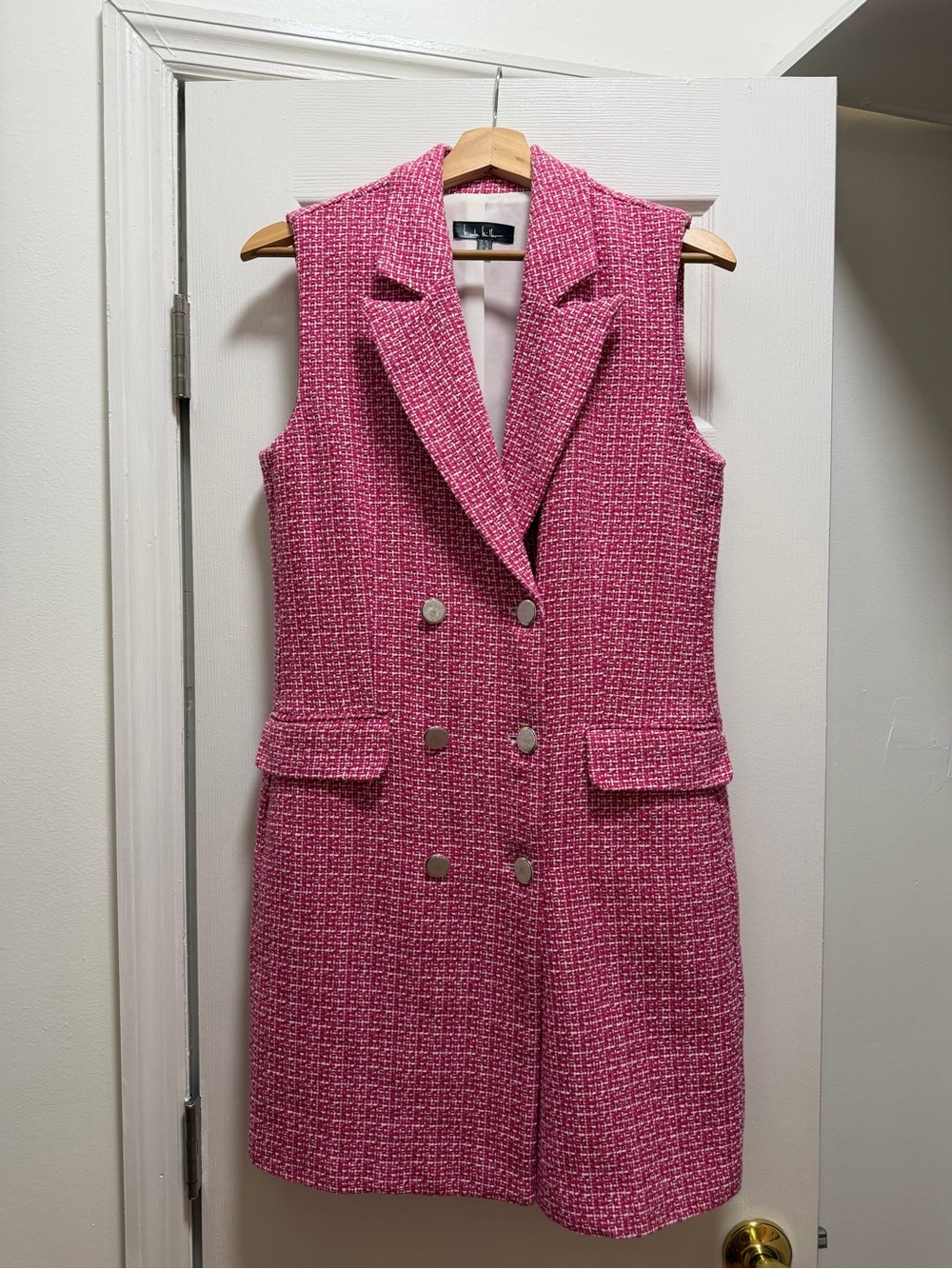Pink Tweed Dress - Blazer Style